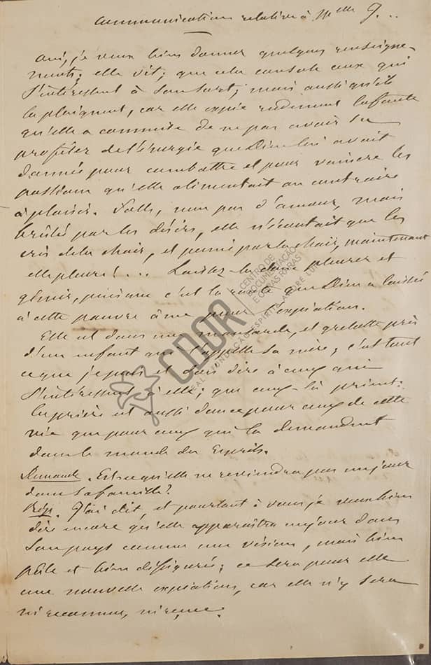 Carta manuscrita de Allan Kardec a la señora Van Calcar página 3