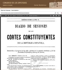 Diario de Sesiones Espiritismo en las Cortes