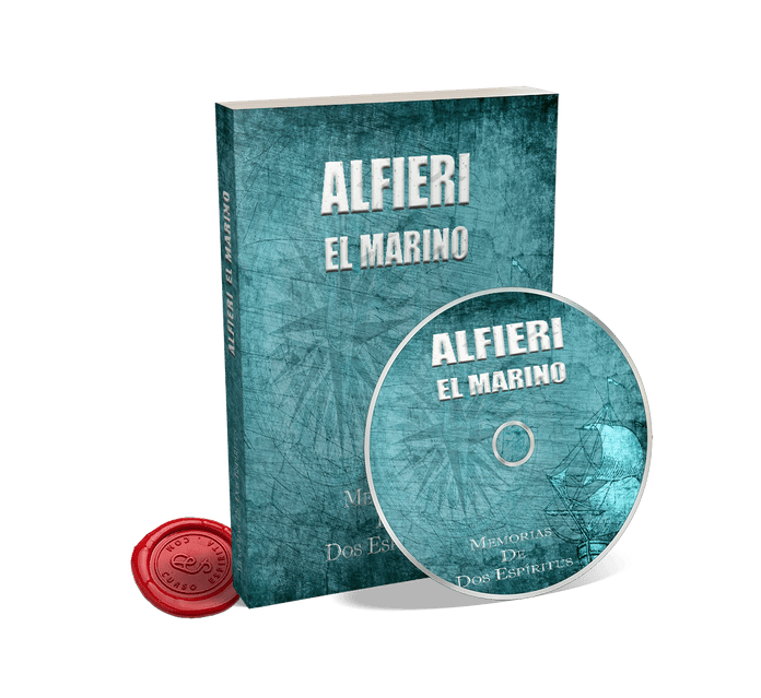 Portada Audiolibro Alfieri el Marino, novela espiritista