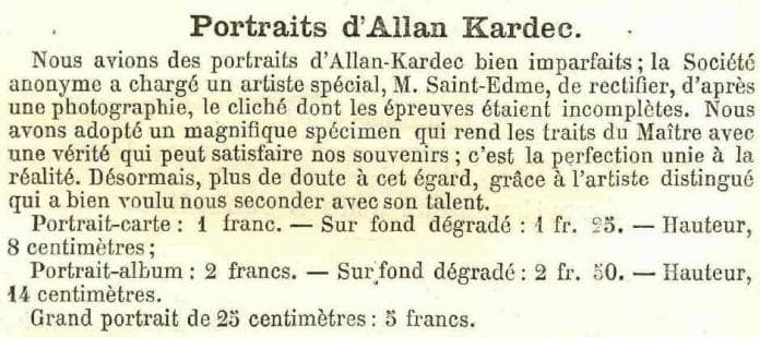 Retrato A. Kardec Revue Spirite 1872